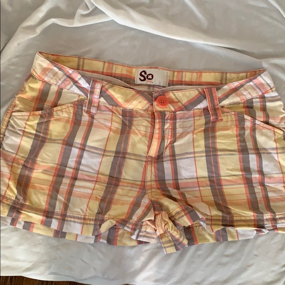 Yellow Plaid Shorts